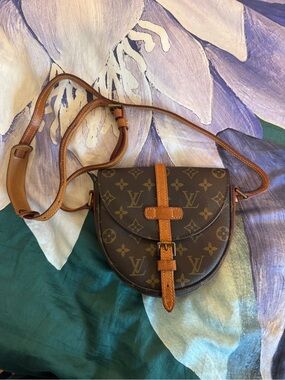 Louis Vuitton Vintage Chantilly PM Brown Monogram Crossbody Saddle Bag